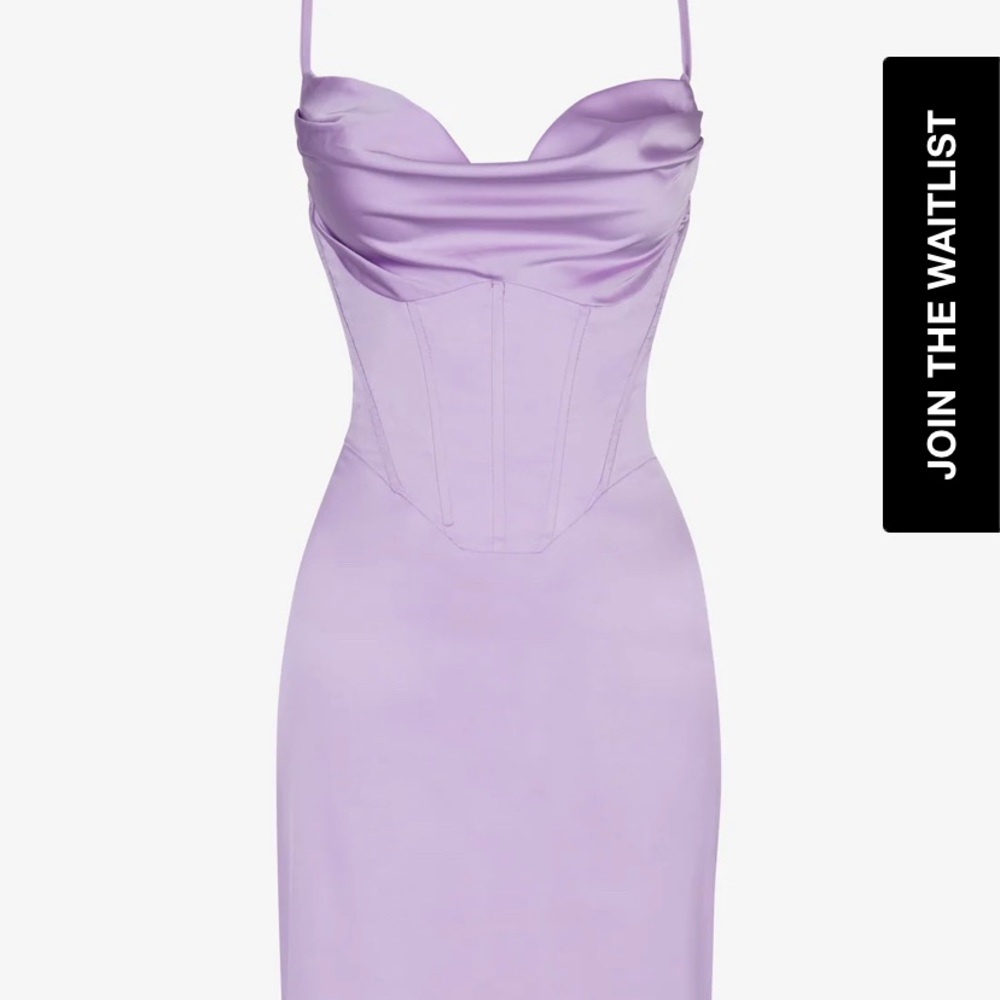 Heiress Beverly Hills Lilac corset satin slip midi dress - out of stock